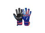 Torwarthandschuhe REUSCH "Attrakt Infinity Evolution NC", Damen, Gr. 10, dunkelblau, orange, 34% Polyester, 25% Latex, 3% Lederimitat, 2% Gummi, 1% Baumwolle, Handschuhe, mit atmungsaktiven Mesh-Einsätzen