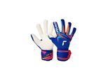 Torwarthandschuhe REUSCH "Attrakt Gold X NC", Damen, Gr. 9, blau, orange, 59% Latex, 28% Polyester, 5% Polyamid, 5% Lederimitat, Handschuhe, mit atmungsaktiven Mesh-Einsätzen
