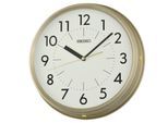 Wanduhr SEIKO, goldfarben, Wanduhren, Ø 30,6cm, Wanduhr, Quarzuhr, durchlaufende Sekunde, Büro, Küche, Esszimmer, Wohnzimmer