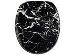 WC-Sitz SANILO "Marmor Schwarz", schwarz, B:37,7cm L:47cm, MDF - Mitteldichte Holzfaserplatte, WC-Sitze