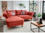 Ecksofa HOME AFFAIRE "Tassilo Mega Polsterecke mit Kaltschaum im Sitz, bequem, L-Form", orange (koralle), B:262cm H:95cm T:198cm, 100% Polyester, Sofas, Ecksofa, hoher Sitzkomfort, Breite 262cm, Komfortsitzhöhe 48cm, zeitlos elegant