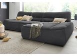 Ecksofa DOMO COLLECTION "Cesena moderne Polsterecke mit flachen Armlehnen, L-Form", grau (anthrazit), B:288cm H:81cm T:175cm, Sofas, Ecksofa, fester Sitzkomfort, frei im Raum stellbar
