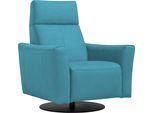 Sessel EGOITALIANO "Blues Designsessel, Loungesessel, Breite 84cm, bequem und elegant", blau (türkis), B:84cm H:105cm T:90cm, Sessel, Sessel, drehbar, inkl. manuelle Relaxfunktion durch Push-Back-Mechanismus