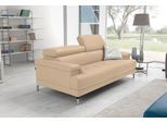 2,5-Sitzer EGOITALIANO "Soul, Design und Sitzkomfort auf hohem Niveau, tolle Details", beige (champagner), B:200cm H:76cm T:106cm, Leder »BULL« (echtes Rindsleder). Geschliffenes, pigmentiertes und behandeltes Rindsleder mit einer Dicke von 1, 3-1, 5 mm. Dieses Leder zeigt eine ziemlich weiche Hand mit einem halb undurchsichtigen Aussehen. Es handelt sich um ein geschütztes Leder. Eine leichte Dec