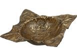 Schale GILDE "Deko-Schale Crumple goldfarben", gold (goldfarben), B:42cm H:12cm T:36cm, Aluminium, Schüsseln, Schale