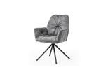Mid.you , Grau , Textil , 61x90x59 cm , Sitzfläche 360° drehbar ,