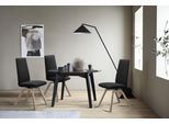 Polsterstuhl STRESSLESS "Laurel", schwarz (schwarz batick, eiche gekalkt), B:49cm H:105cm T:60cm, Leder BATICK: BATICK ist ein leicht korrigiertes, durchgefärbtes und genarbtes Möbelleder, bei dem die meisten Unebenheiten und Spuren in der Regel entfernt wurden., Stühle, Polsterstuhl, High Back, Größe L, mit schräggestellten Beinen in Eiche gekalkt