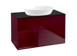 Villeroy und Boch Finion Waschtischunterschrank GA12HBHB 100cm, Abdeckplatte black matt, Emotion, Regale Peony matt lacquer, Peony Matt
