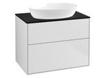 Villeroy und Boch Finion Waschtischunterschrank F99200MT 80x60,3cm, Abdeckplatte black matt, White matt lacquer