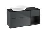 Villeroy und Boch Finion Waschtischunterschrank GA52PDHG 120cm, Abdeckplatte black matt, Emotion, Regale Black matt lacquer, Midnight Blue Matt Lacquer