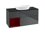 Villeroy und Boch Finion Waschtischunterschrank FA62HBHG 120cm, Abdeckplatte black matt, Regale Peony matt lacquer, Midnight Blue Matt Lacquer