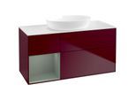Villeroy und Boch Finion Waschtischunterschrank FA61GMHB 120cm, Abdeckplatte white matt, Regale Olive matt lacquer, Peony Matt