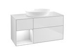 Villeroy und Boch Finion Waschtischunterschrank GA61GFMT 120cm, Abdeckplatte white matt, Emotion, Regale Glossy white lacquer, White matt lacquer