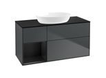 Villeroy und Boch Finion Waschtischunterschrank GA62PDHG 120cm, Abdeckplatte black matt, Emotion, Regale Black matt lacquer, Midnight Blue Matt Lacquer