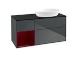 Villeroy und Boch Finion Waschtischunterschrank GA42HBHG 120cm, Abdeckplatte black matt, Emotion, Regale Peony matt lacquer, Midnight Blue Matt Lacquer