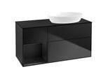 Villeroy und Boch Finion Waschtischunterschrank GA42PDPD 120cm, Abdeckplatte black matt, Emotion, Regale Black matt lacquer, Black matt lacquer