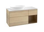 Villeroy und Boch Finion Waschtischunterschrank GA51GNPC 120cm, Abdeckplatte white matt, Emotion, Regale Walnut Veneer, Oak Veneer