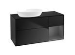 Villeroy und Boch Finion Waschtischunterschrank FA52GKPD 120cm, Abdeckplatte black matt, Regale Anthracite matt lacquer, Black matt lacquer
