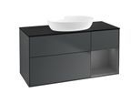 Villeroy und Boch Finion Waschtischunterschrank FA72GKHG 120cm, Abdeckplatte black matt, Regale Anthracite matt lacquer, Midnight Blue Matt Lacquer