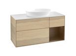 Villeroy und Boch Finion Waschtischunterschrank FA71GNPC 120cm, Abdeckplatte white matt, Regale Walnut Veneer, Oak Veneer