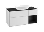 Villeroy und Boch Finion Waschtischunterschrank GA72PDMT 120cm, Abdeckplatte black matt, Emotion, Regale Black matt lacquer, White matt lacquer