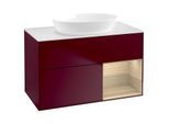 Villeroy und Boch Finion Waschtischunterschrank GA21PCHB 100cm, Abdeckplatte white matt, Emotion, Regale Oak Veneer, Peony Matt