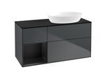 Villeroy und Boch Finion Waschtischunterschrank FA42PDHG 120cm, Abdeckplatte black matt, Regale Black matt lacquer, Midnight Blue Matt Lacquer