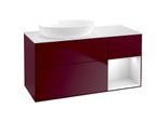 Villeroy und Boch Finion Waschtischunterschrank GA51MTHB 120cm, Abdeckplatte white matt, Emotion, Regale White matt lacquer, Peony Matt