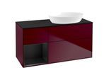 Villeroy und Boch Finion Waschtischunterschrank GA42PDHB 120cm, Abdeckplatte black matt, Emotion, Regale Black matt lacquer, Peony Matt