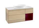 Villeroy und Boch Finion Waschtischunterschrank GA71HBPC 120cm, Abdeckplatte white matt, Emotion, Regale Peony matt lacquer, Oak Veneer