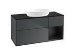 Villeroy und Boch Finion Waschtischunterschrank FA72PDHG 120cm, Abdeckplatte black matt, Regale Black matt lacquer, Midnight Blue Matt Lacquer