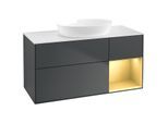 Villeroy und Boch Finion Waschtischunterschrank FA71HFHG 120cm, Abdeckplatte white matt, Regale Gold matt lacquer, Midnight Blue Matt Lacquer