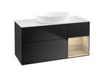 Villeroy und Boch Finion Waschtischunterschrank FA71PCPD 120cm, Abdeckplatte white matt, Regale Oak Veneer, Black matt lacquer