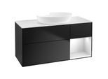 Villeroy und Boch Finion Waschtischunterschrank FA71MTPD 120cm, Abdeckplatte white matt, Regale White matt lacquer, Black matt lacquer