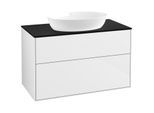 Villeroy und Boch Finion Waschtischunterschrank FA0200GF 100x60,3cm, Abdeckplatte black matt, Glossy white lacquer