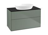 Villeroy und Boch Finion Waschtischunterschrank FA0200GM 100x60,3cm, Abdeckplatte black matt, Olive Matt Lacquer