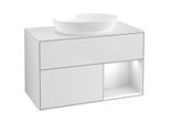 Villeroy und Boch Finion Waschtischunterschrank GA21MTMT 100cm, Abdeckplatte white matt, Emotion, Regale White matt lacquer, White matt lacquer