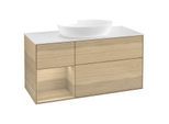 Villeroy und Boch Finion Waschtischunterschrank GA61PCPC 120cm, Abdeckplatte white matt, Emotion, Regale Oak Veneer, Oak Veneer