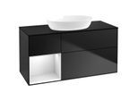 Villeroy und Boch Finion Waschtischunterschrank FA62MTPD 120cm, Abdeckplatte black matt, Regale White matt lacquer, Black matt lacquer