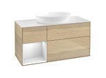 Villeroy und Boch Finion Waschtischunterschrank FA61MTPC 120cm, Abdeckplatte white matt, Regale White matt lacquer, Oak Veneer