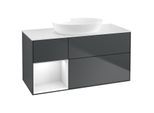 Villeroy und Boch Finion Waschtischunterschrank GA61GFHG 120cm, Abdeckplatte white matt, Emotion, Regale Glossy white lacquer, Midnight Blue Matt Lacquer