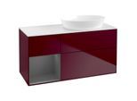 Villeroy und Boch Finion Waschtischunterschrank FA41GKHB 120cm, Abdeckplatte white matt, Regale Anthracite matt lacquer, Peony Matt