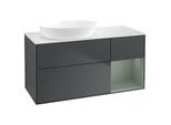 Villeroy und Boch Finion Waschtischunterschrank GA51GMHG 120cm, Abdeckplatte white matt, Emotion, Regale Olive matt lacquer, Midnight Blue Matt Lacquer