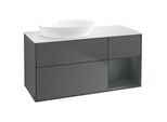 Villeroy und Boch Finion Waschtischunterschrank GA51HGGK 120cm, Abdeckplatte white matt, Emotion, Regale Midnight matt lacquer, Anthracite matt