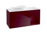 Villeroy und Boch Finion Waschtischunterschrank FA51HBHB 120cm, Abdeckplatte white matt, Regale Peony matt lacquer, Peony Matt
