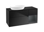 Villeroy und Boch Finion Waschtischunterschrank FA52HGPD 120cm, Abdeckplatte black matt, Regale Midnight matt lacquer, Black matt lacquer
