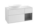 Villeroy und Boch Finion Waschtischunterschrank FA51GKMT 120cm, Abdeckplatte white matt, Regale Anthracite matt lacquer, White matt lacquer