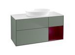 Villeroy und Boch Finion Waschtischunterschrank GA71HBGM 120cm, Abdeckplatte white matt, Emotion, Regale Peony matt lacquer, Olive Matt Lacquer