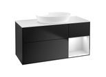 Villeroy und Boch Finion Waschtischunterschrank GA71MTPD 120cm, Abdeckplatte white matt, Emotion, Regale White matt lacquer, Black matt lacquer
