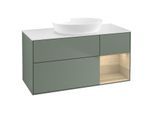Villeroy und Boch Finion Waschtischunterschrank GA71PCGM 120cm, Abdeckplatte white matt, Emotion, Regale Oak Veneer, Olive Matt Lacquer